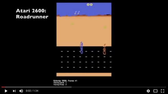 another example of reward misinterpretation. The ML agent controlling the roadrunner learns to kill itself to stay on Level 1 rather than proceeding to Level 2, because it knows how to get more points on Level 1. (Saunder, Sastry, Stuhlmueller and Evans 2017)